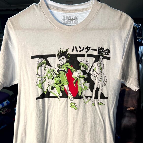 Hunter X Hunter White 100% Cotton Multi-Character Graphic Tee T-Shirt SZ Medium - Picture 1 of 3